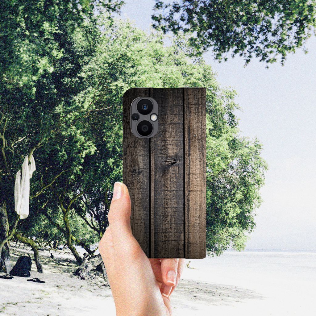 OPPO Reno8 Lite Book Wallet Case Steigerhout - B2C Telecom