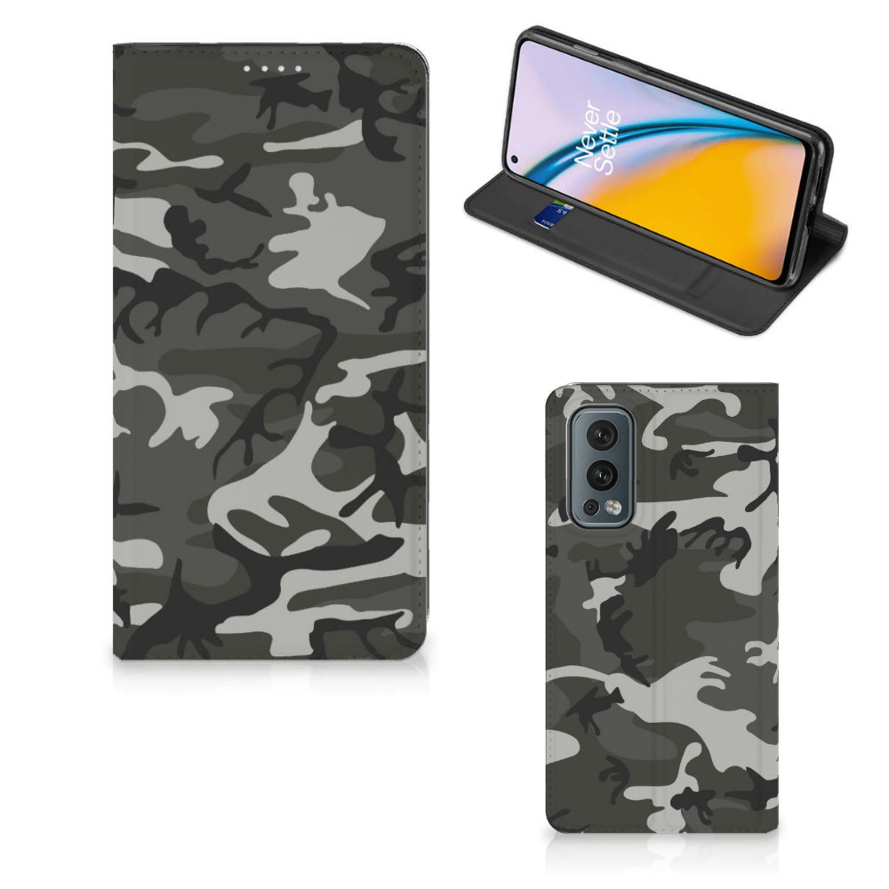 OnePlus Nord 2 5G Hoesje met Magneet Army Light