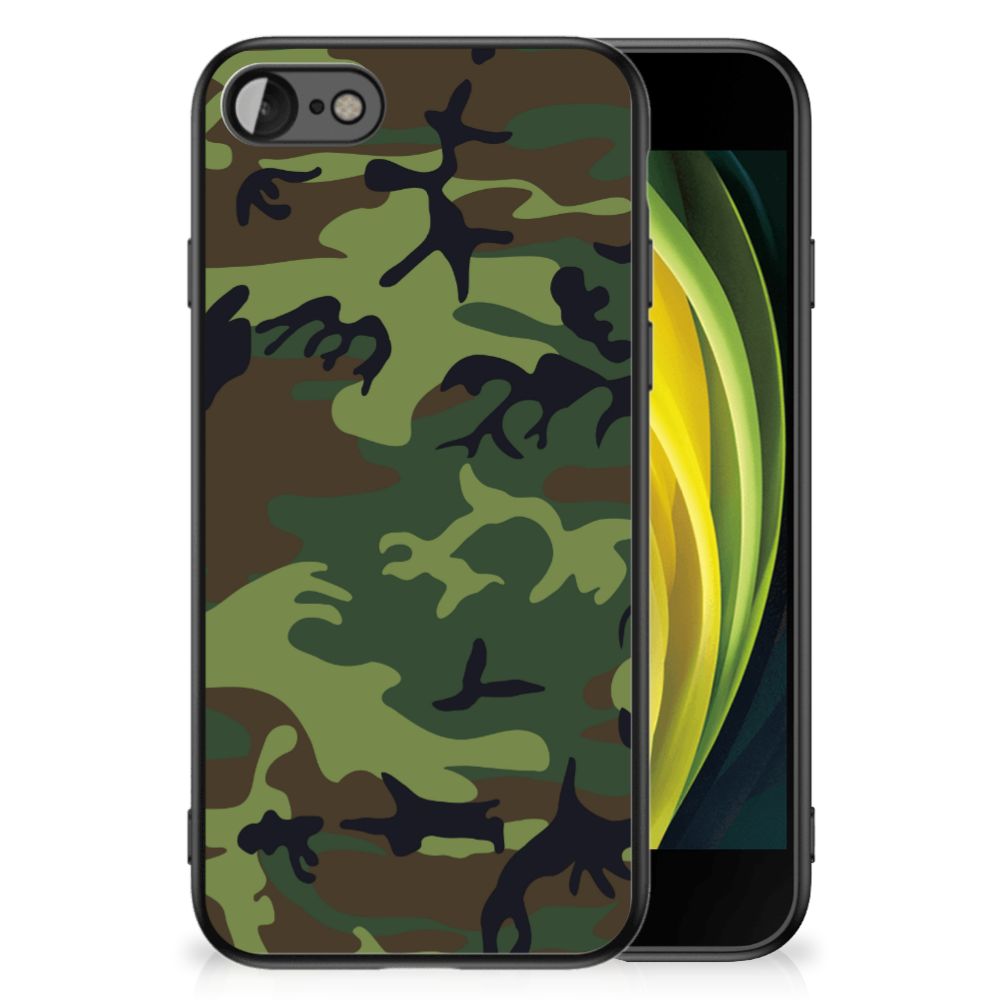 iPhone SE 2022 | SE 2020 | 7/8 Back Case Army Dark design with camouflage pattern, protecting Apple device.