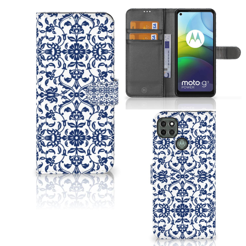 Motorola Moto G9 Power Hoesje Flower Blue