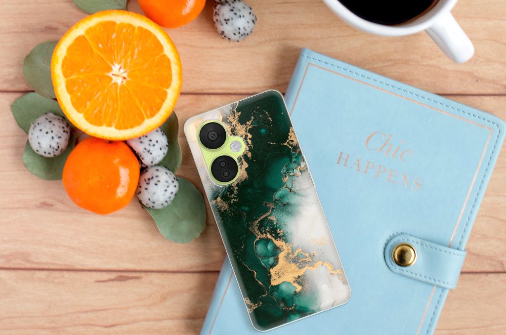TPU Siliconen Hoesje voor OnePlus Nord CE 3 Lite Marmer Groen
