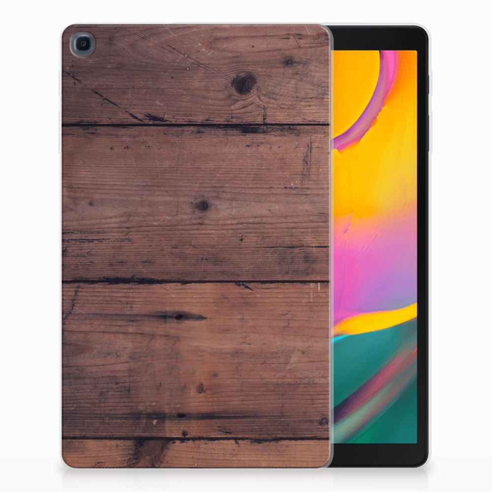 Samsung Galaxy Tab A 10.1 (2019) Silicone Tablet Hoes Old Wood