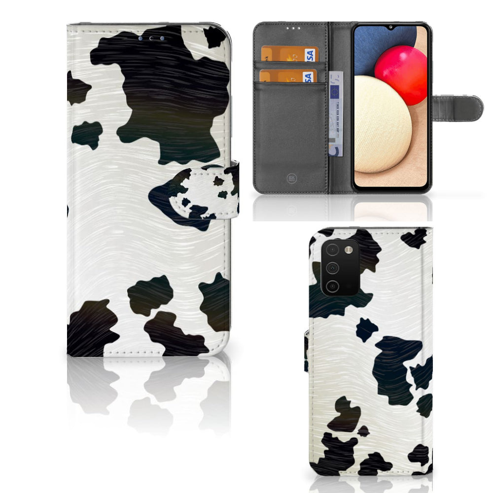 Samsung Galaxy A03s Telefoonhoesje met Pasjes Koeienvlekken