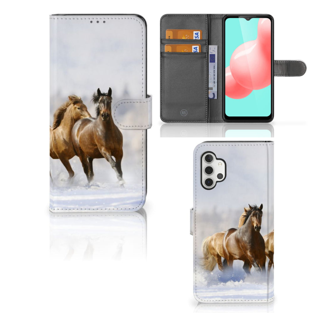Samsung Galaxy A32 5G Telefoonhoesje met Pasjes Paarden