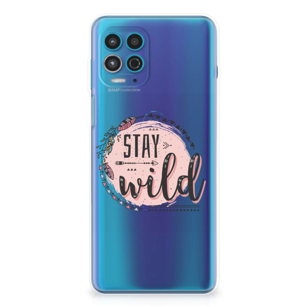 Motorola Moto G100 Telefoonhoesje met Naam Boho Stay Wild B2C Telecom