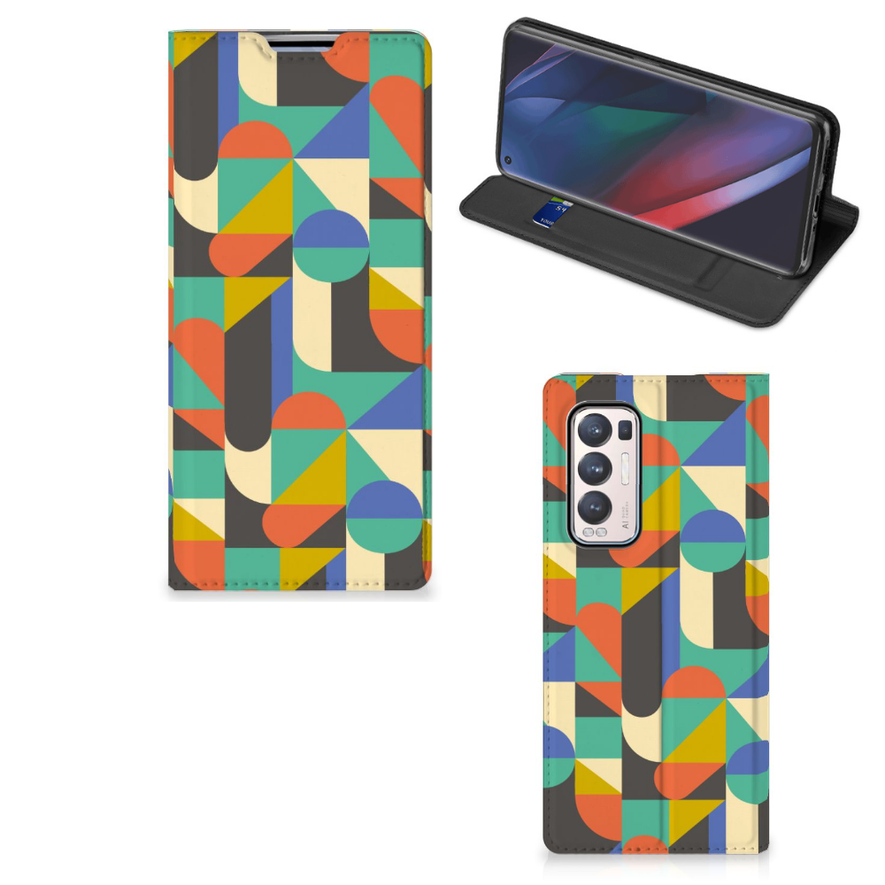 OPPO Find X3 Neo Hoesje met Magneet Funky Retro - B2C Telecom