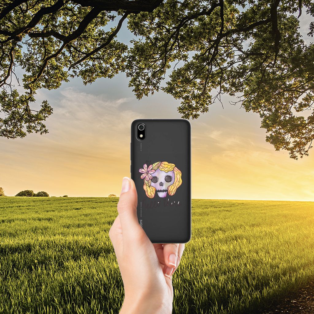 Silicone Back Case Xiaomi Redmi 7A Boho Skull