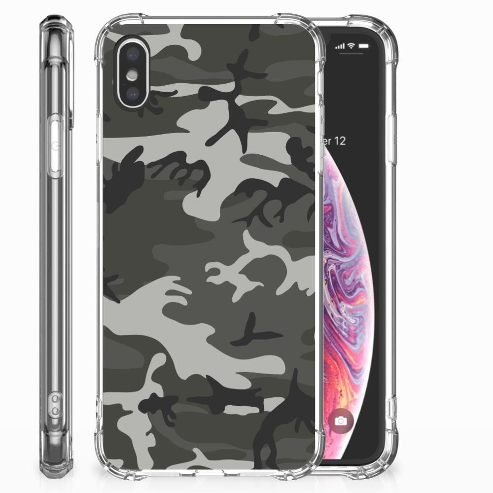 Apple iPhone Xs Max Doorzichtige Silicone Hoesje Army Light