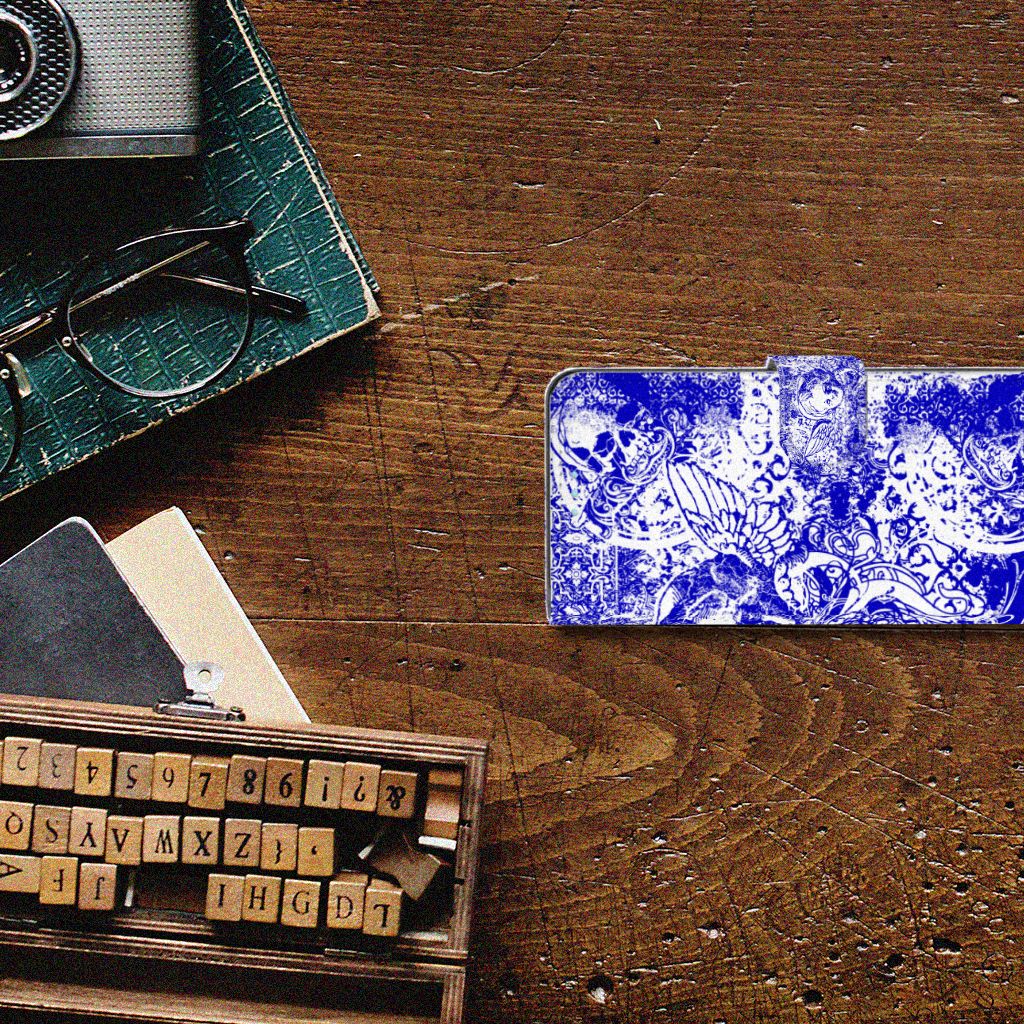 Telefoonhoesje met Naam Sony Xperia 10 III Angel Skull Blauw