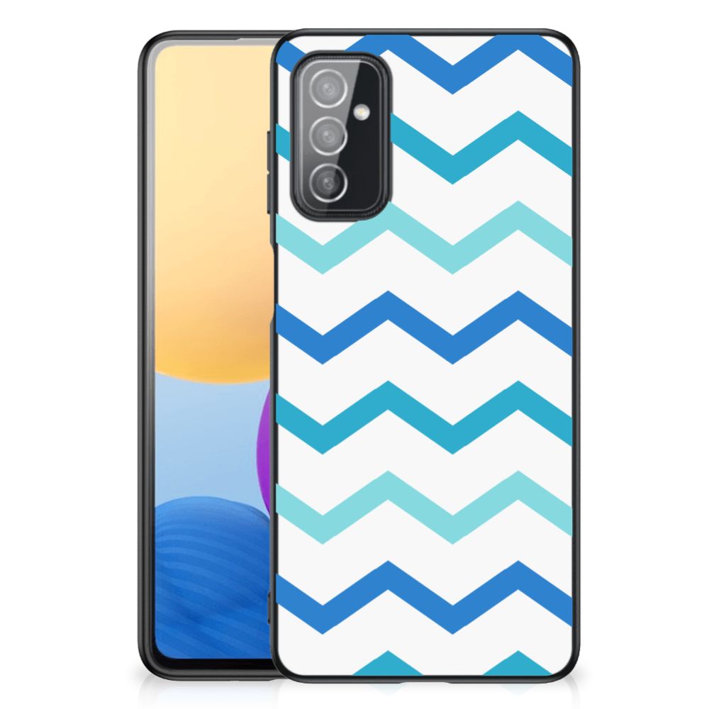 Samsung Galaxy M52 Back Case Zigzag Blauw B2C Telecom