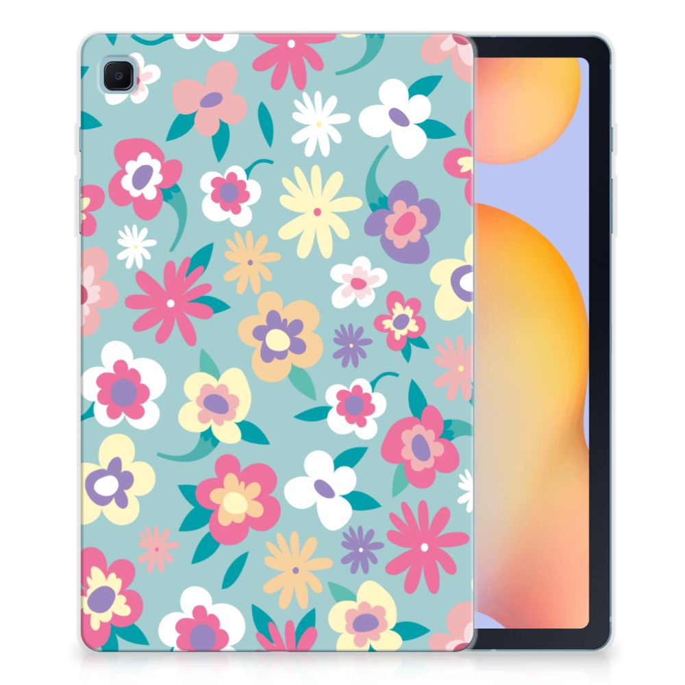 Samsung Galaxy Tab S6 Lite | S6 Lite (2022) Siliconen Hoesje Flower Power - B2C Telecom
