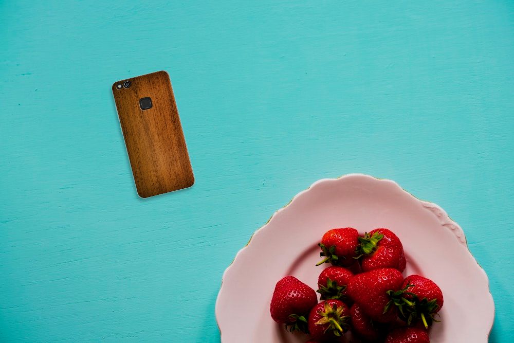 Huawei P10 Lite Bumper Hoesje Donker Hout