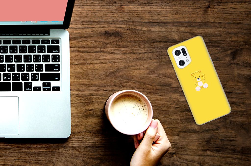 OPPO Find X5 Pro Telefoonhoesje met Naam Baby Leopard B2C Telecom
