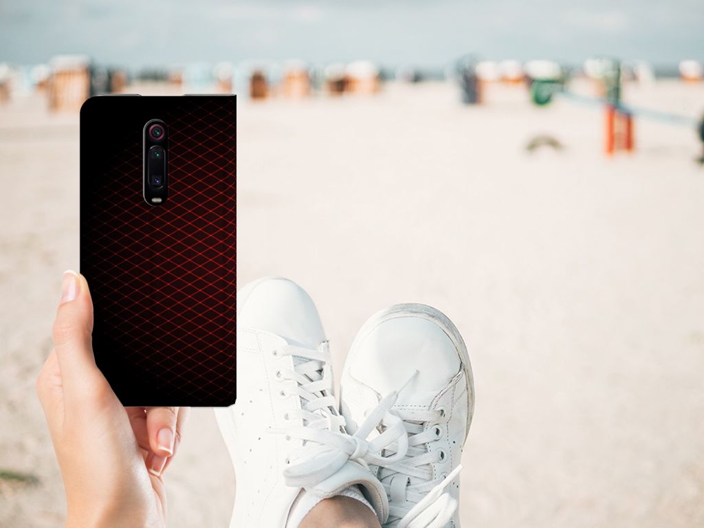 Xiaomi Mi 9T Pro Hoesje met Magneet Geruit Rood - B2C Telecom