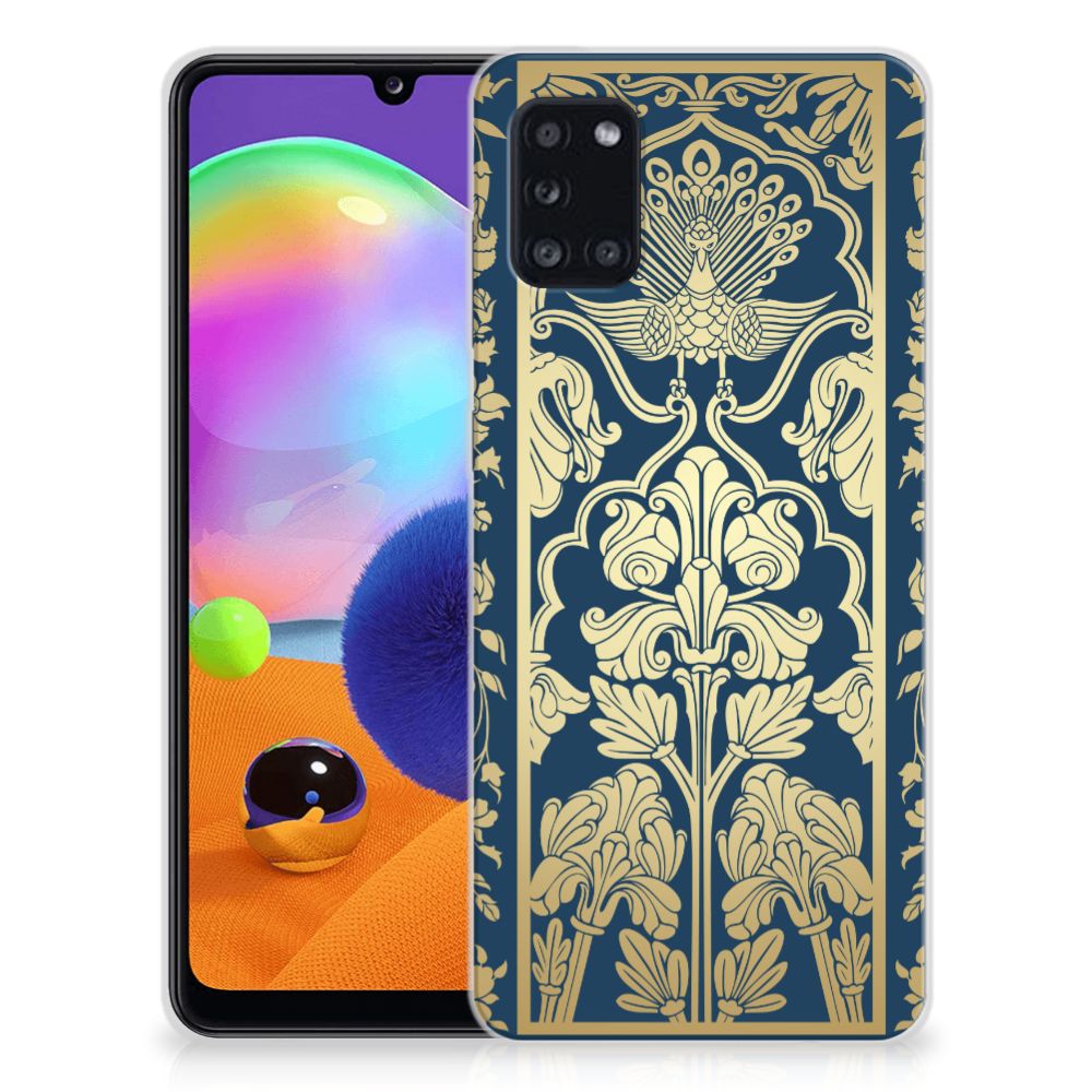 Samsung Galaxy A31 TPU Case Beige Flowers