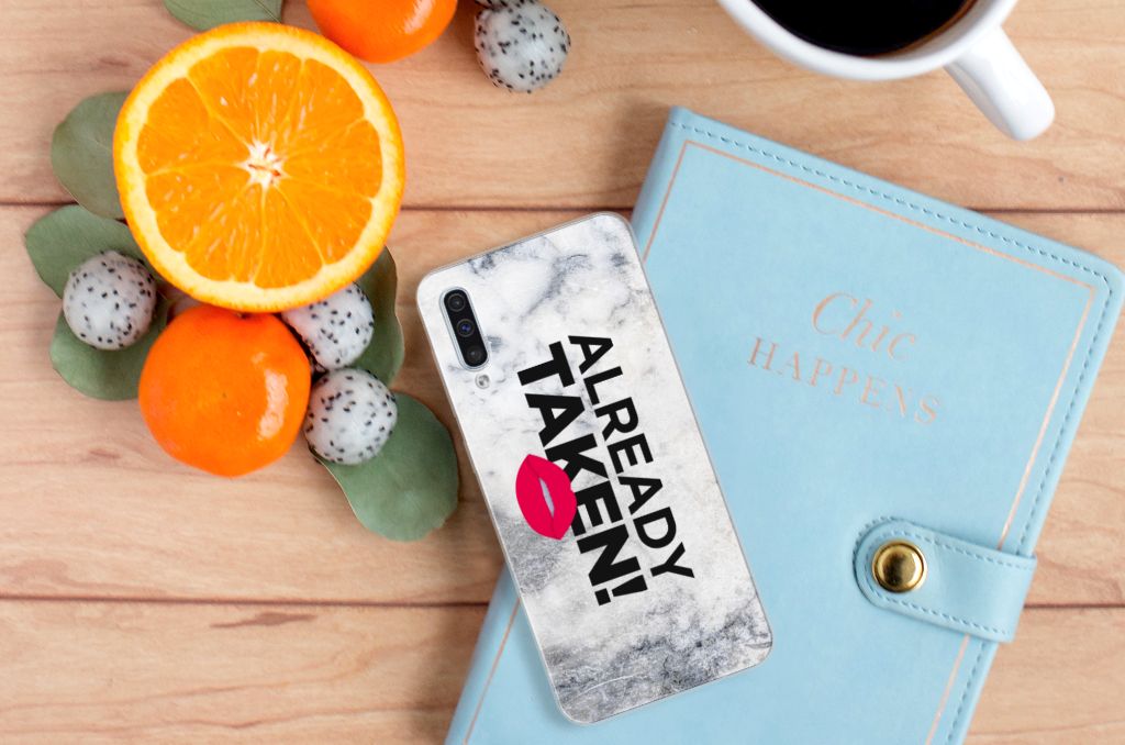 Samsung Galaxy A50 Siliconen hoesje met naam Already Taken White