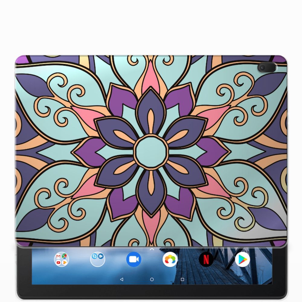 Lenovo Tab E10 Siliconen Hoesje Purple Flower