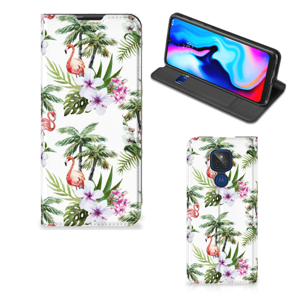 Motorola Moto G9 Play Hoesje maken Flamingo Palms - B2C Telecom