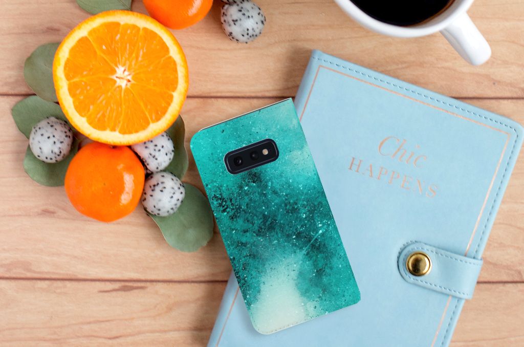 Bookcase Samsung Galaxy S10e Painting Blue
