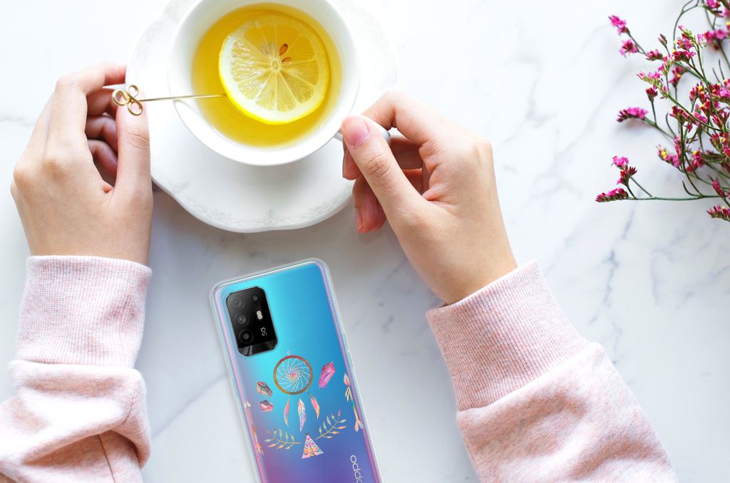 OPPO A94 5G | Reno5 Z Telefoonhoesje met Naam Boho Dreamcatcher B2C Telecom