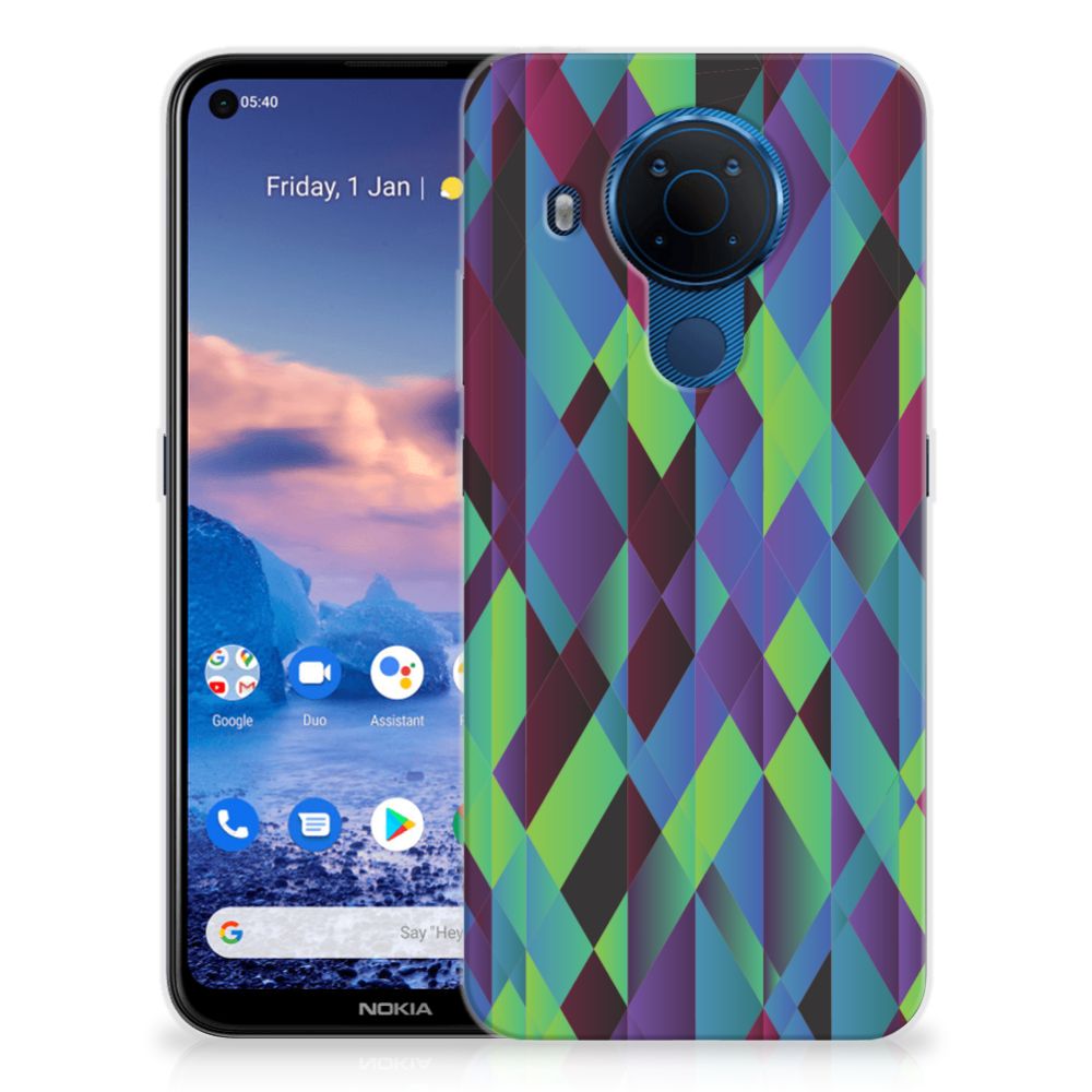 Nokia 5.4 TPU Hoesje Abstract Green Blue