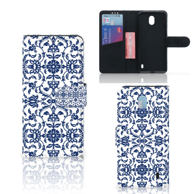 Nokia 1 Plus Hoesje Flower Blue