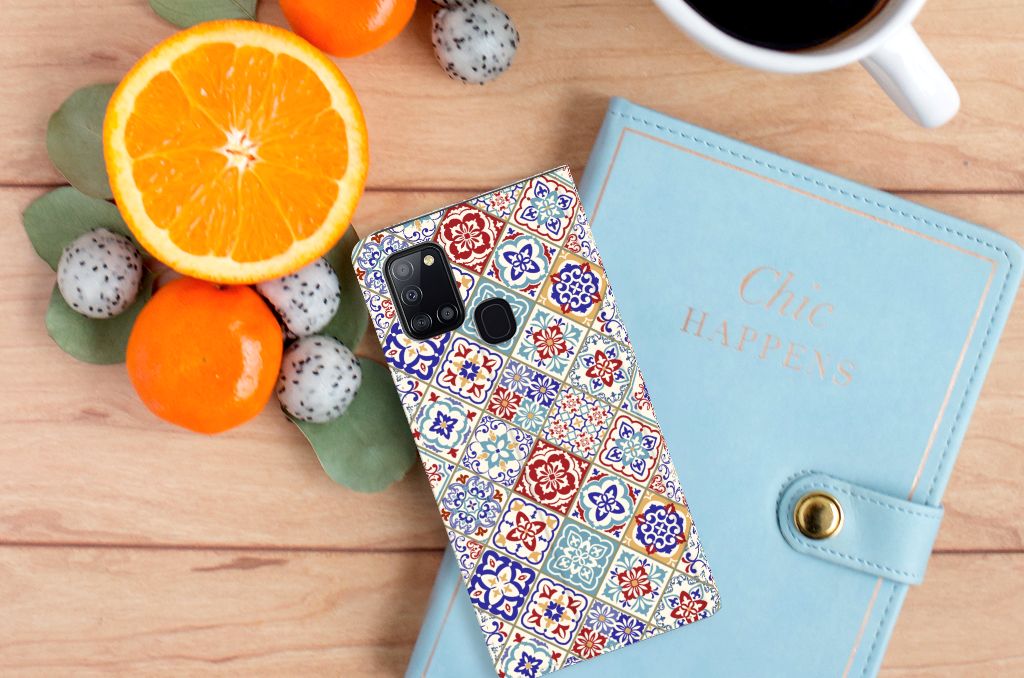 Samsung Galaxy A21s Standcase Tiles Color - B2C Telecom
