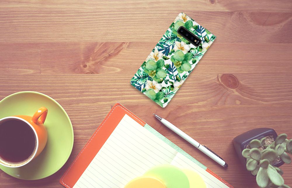 Samsung Galaxy S10 Plus Smart Cover Orchidee Groen