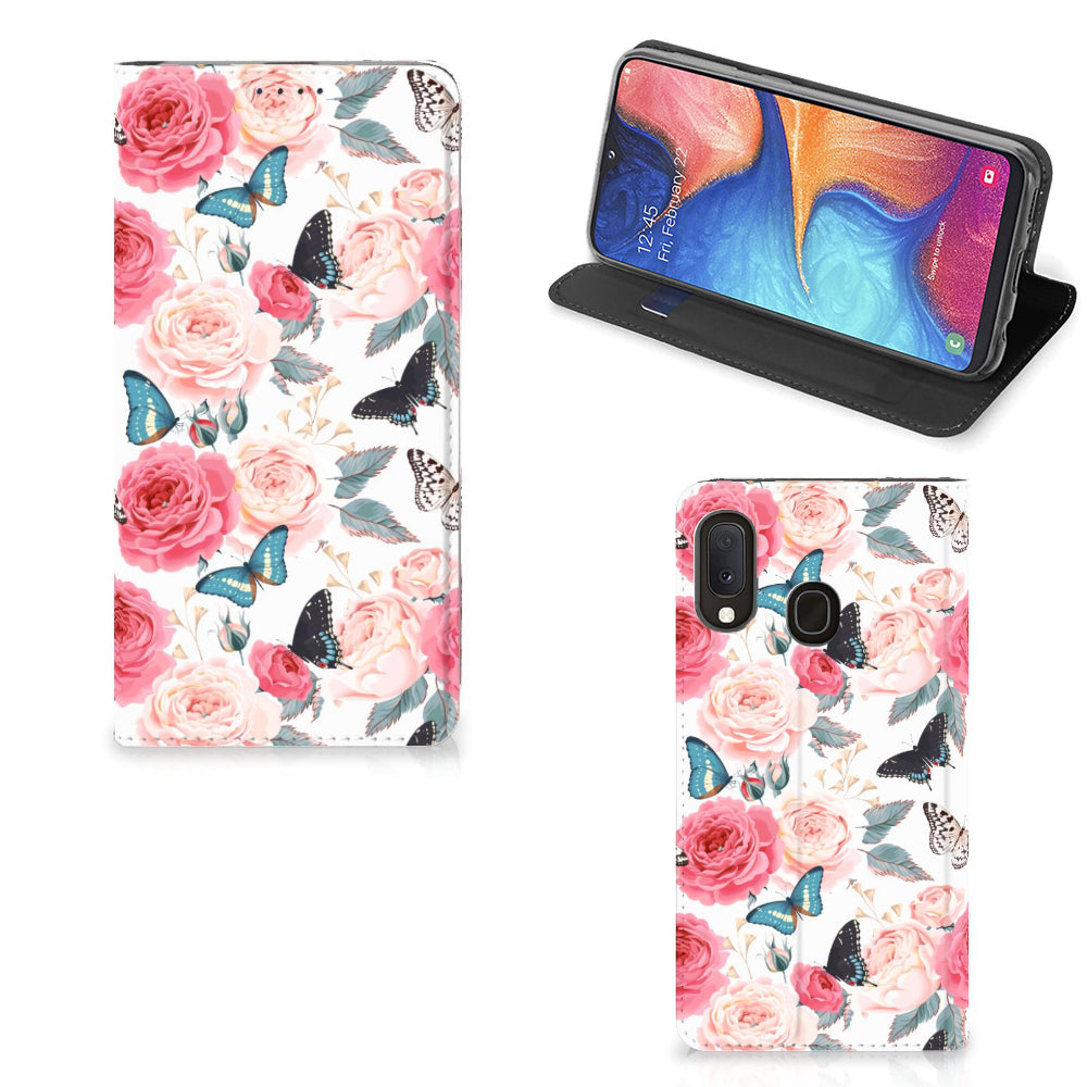 Samsung Galaxy A20e Smart Cover Butterfly Roses