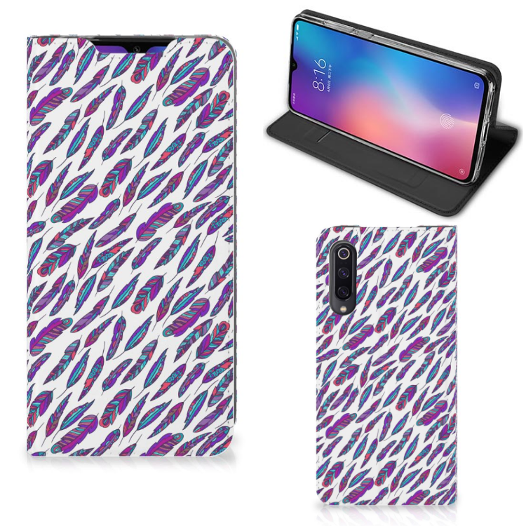 Xiaomi Mi 9 Hoesje met Magneet Feathers Color
