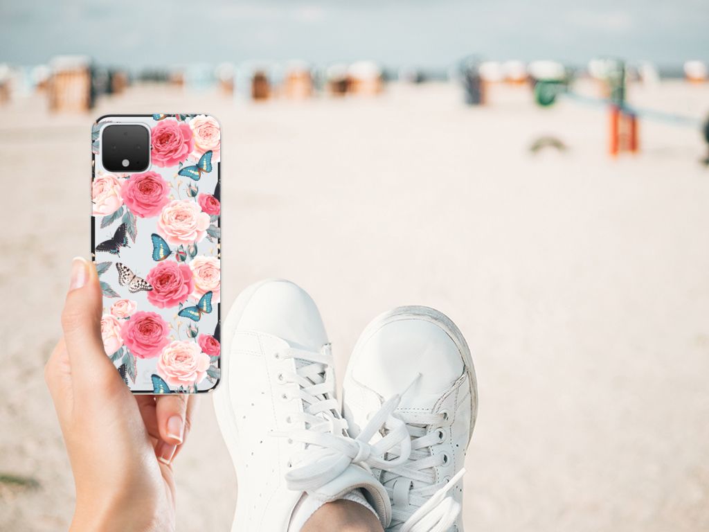 Google Pixel 4 TPU Case Butterfly Roses B2C Telecom