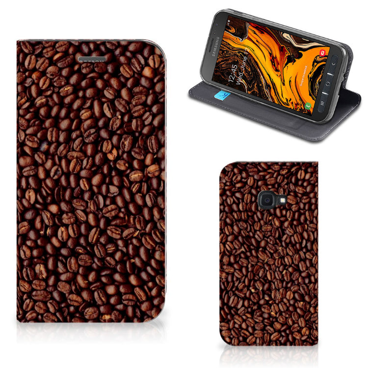 Samsung Galaxy Xcover 4s Flip Style Cover Koffiebonen