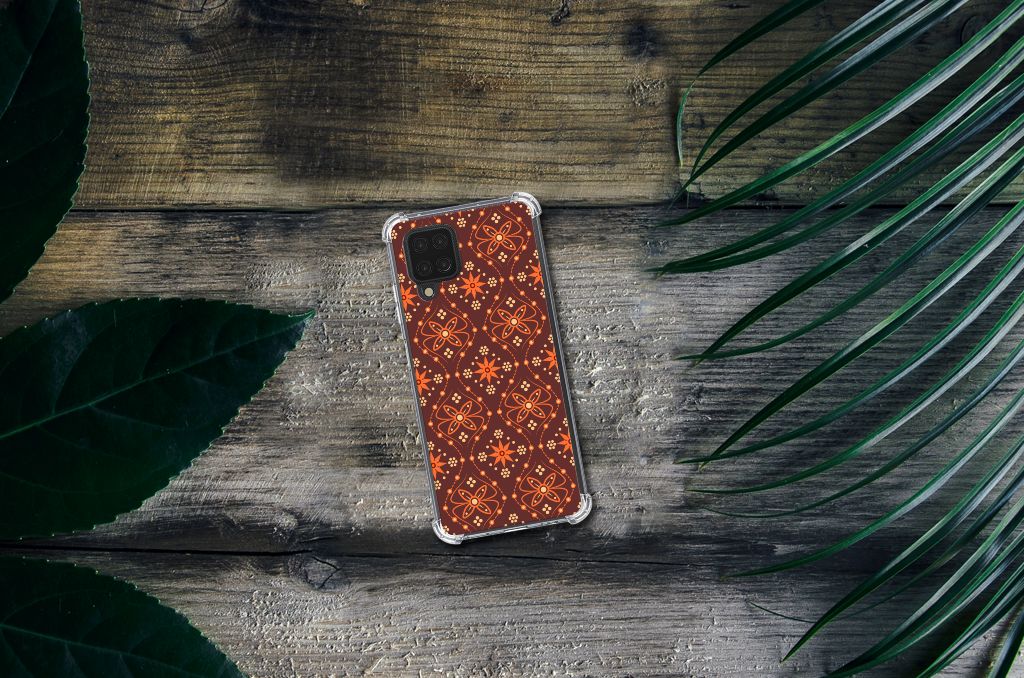 Samsung Galaxy A12 Doorzichtige Silicone Hoesje Batik Brown