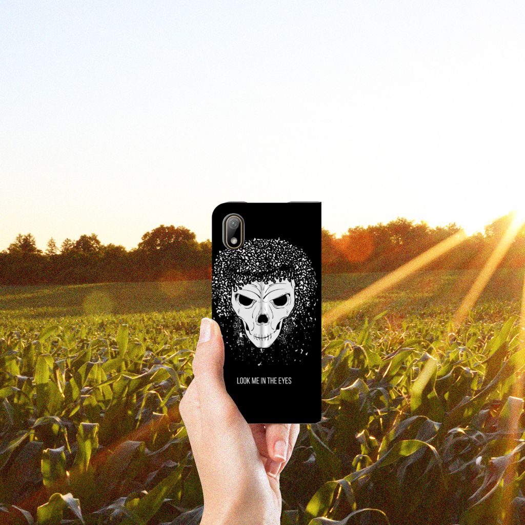 Mobiel BookCase Huawei Y5 (2019) Skull Hair - B2C Telecom