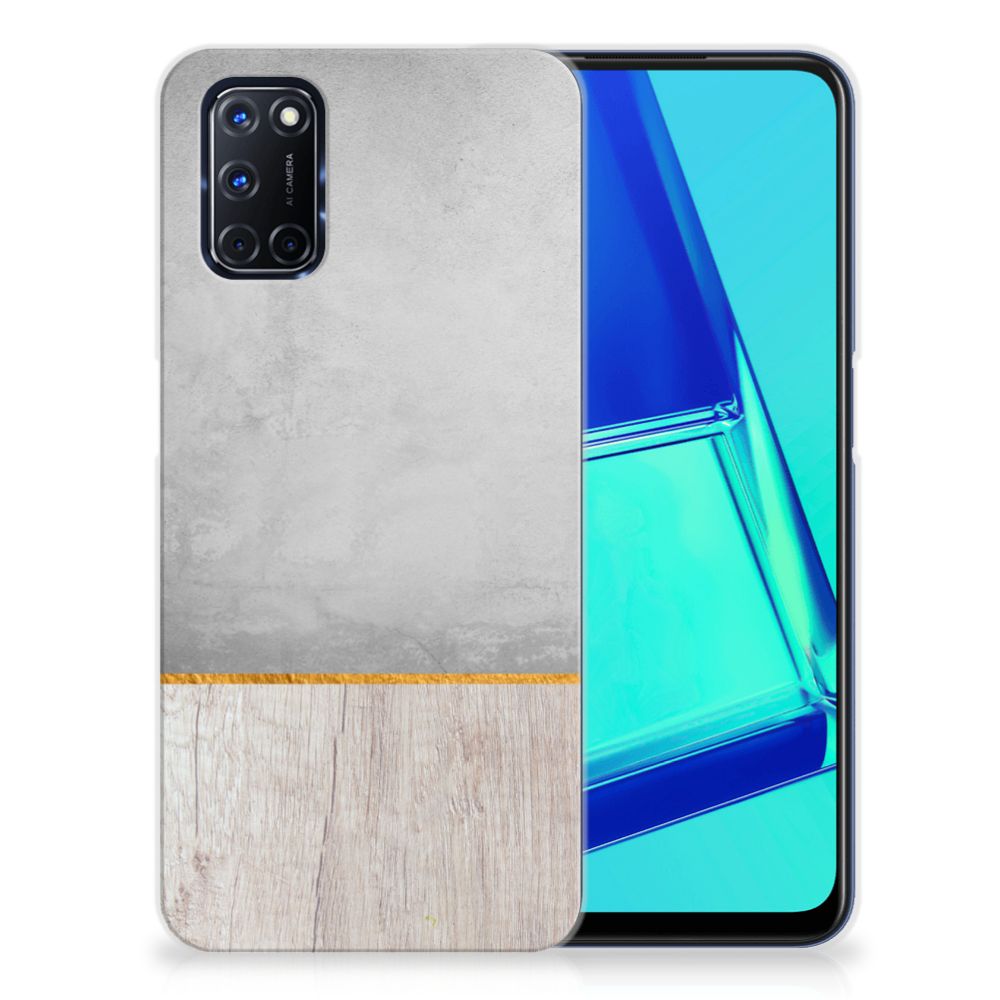 OPPO A52 | A72 Bumper Hoesje Wood Concrete