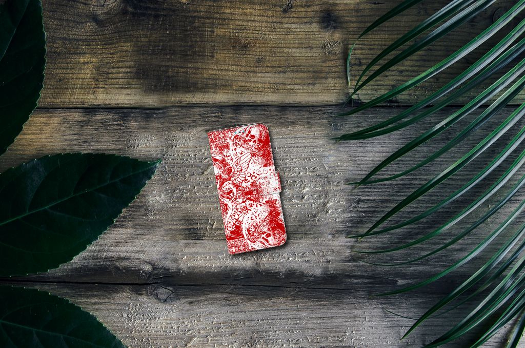 Telefoonhoesje met Naam Xiaomi Redmi 10 Angel Skull Rood