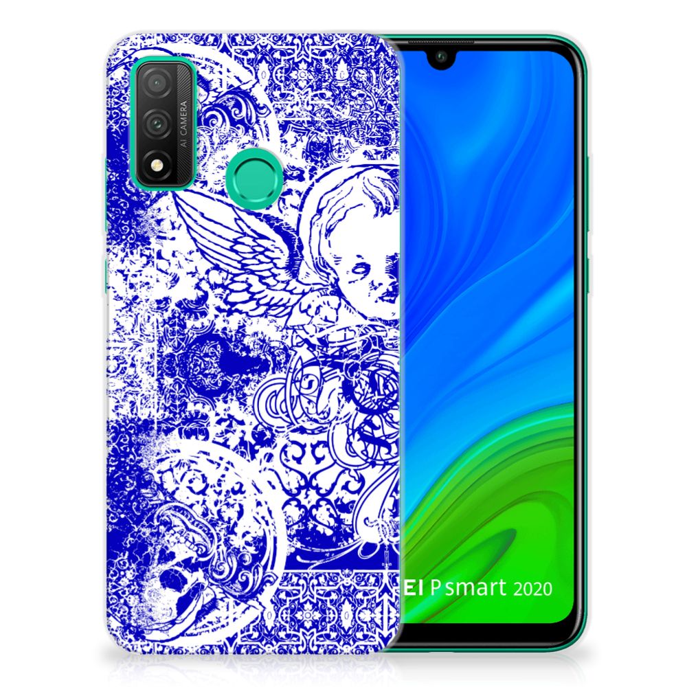 Silicone Back Case Huawei P Smart 2020 Angel Skull Blauw B2C Telecom