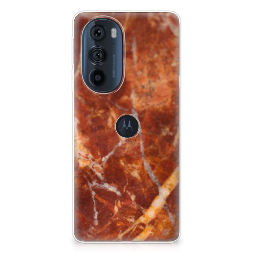 Motorola Edge 30 Pro TPU Siliconen Hoesje Marmer Bruin B2C Telecom