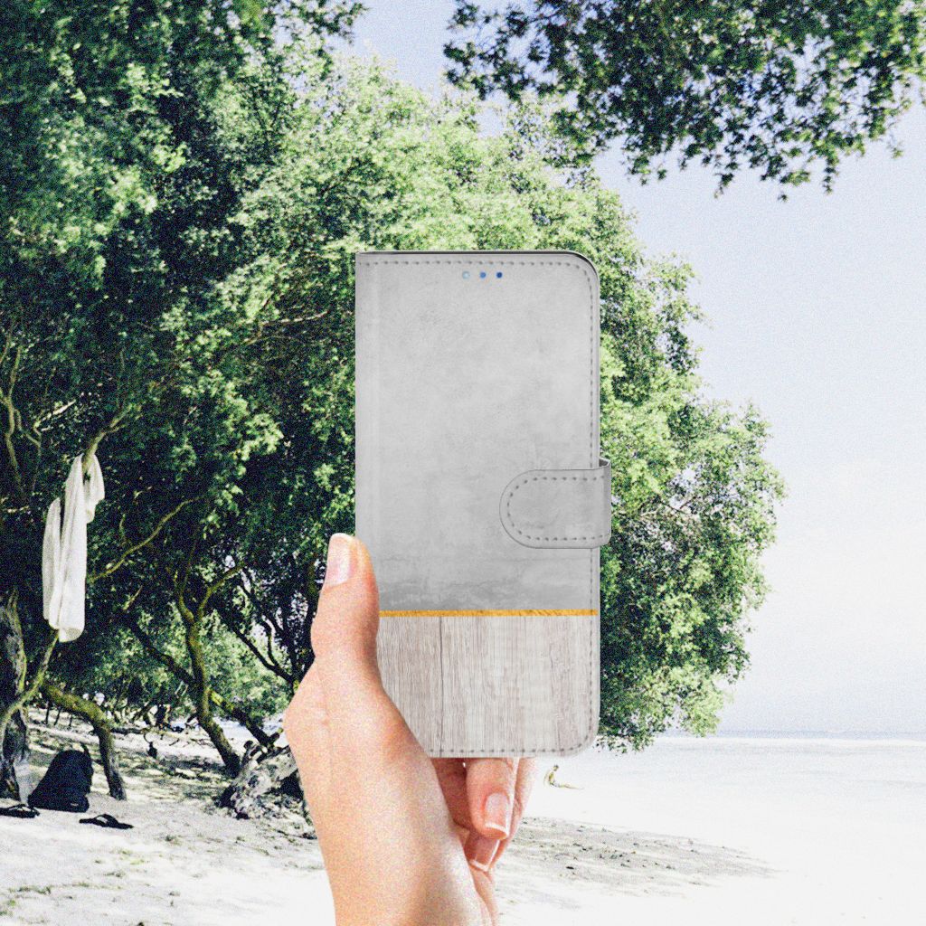 OPPO Find X3 Neo 5G Book Style Case Wood Concrete