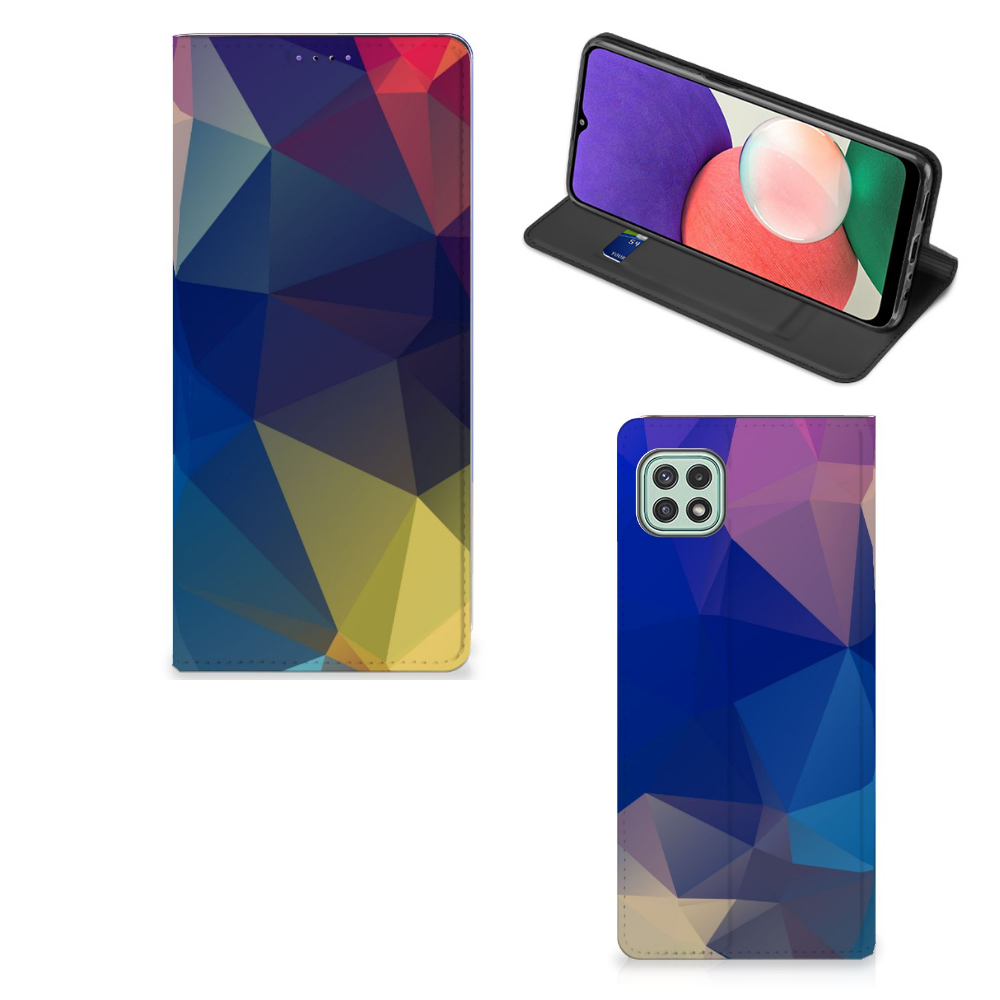 Samsung Galaxy A22 5G Stand Case Polygon Dark