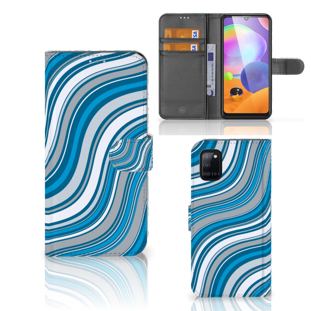 Samsung Galaxy A31 Telefoon Hoesje Waves Blue