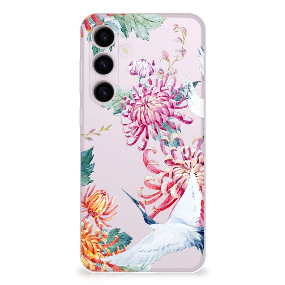 Samsung Galaxy S24 Plus TPU Hoesje Bird Flowers