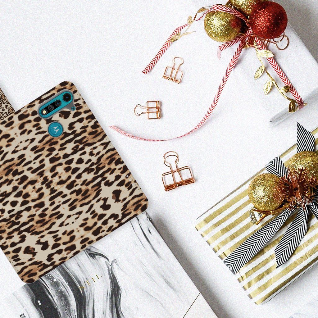 Motorola G8 Power Lite Telefoonhoesje met Pasjes Leopard