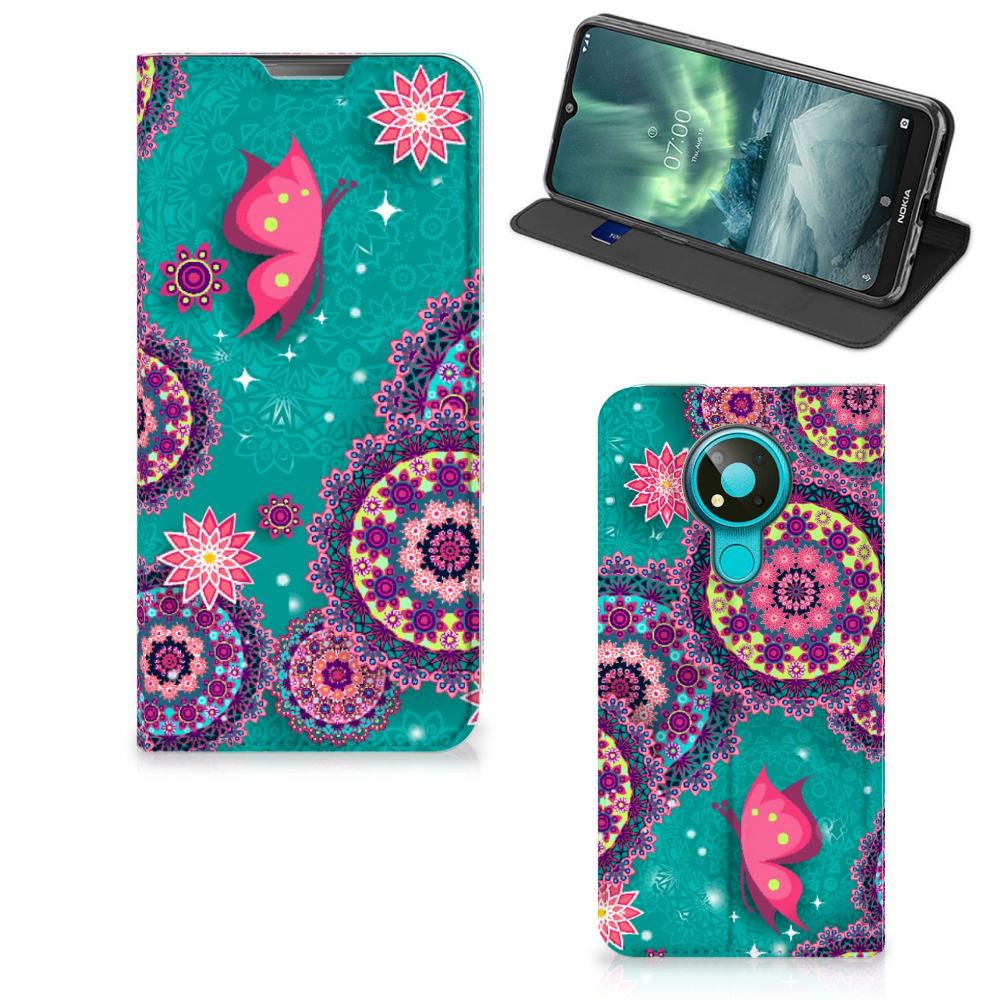 Nokia 3.4 Bookcase Cirkels en Vlinders - B2C Telecom