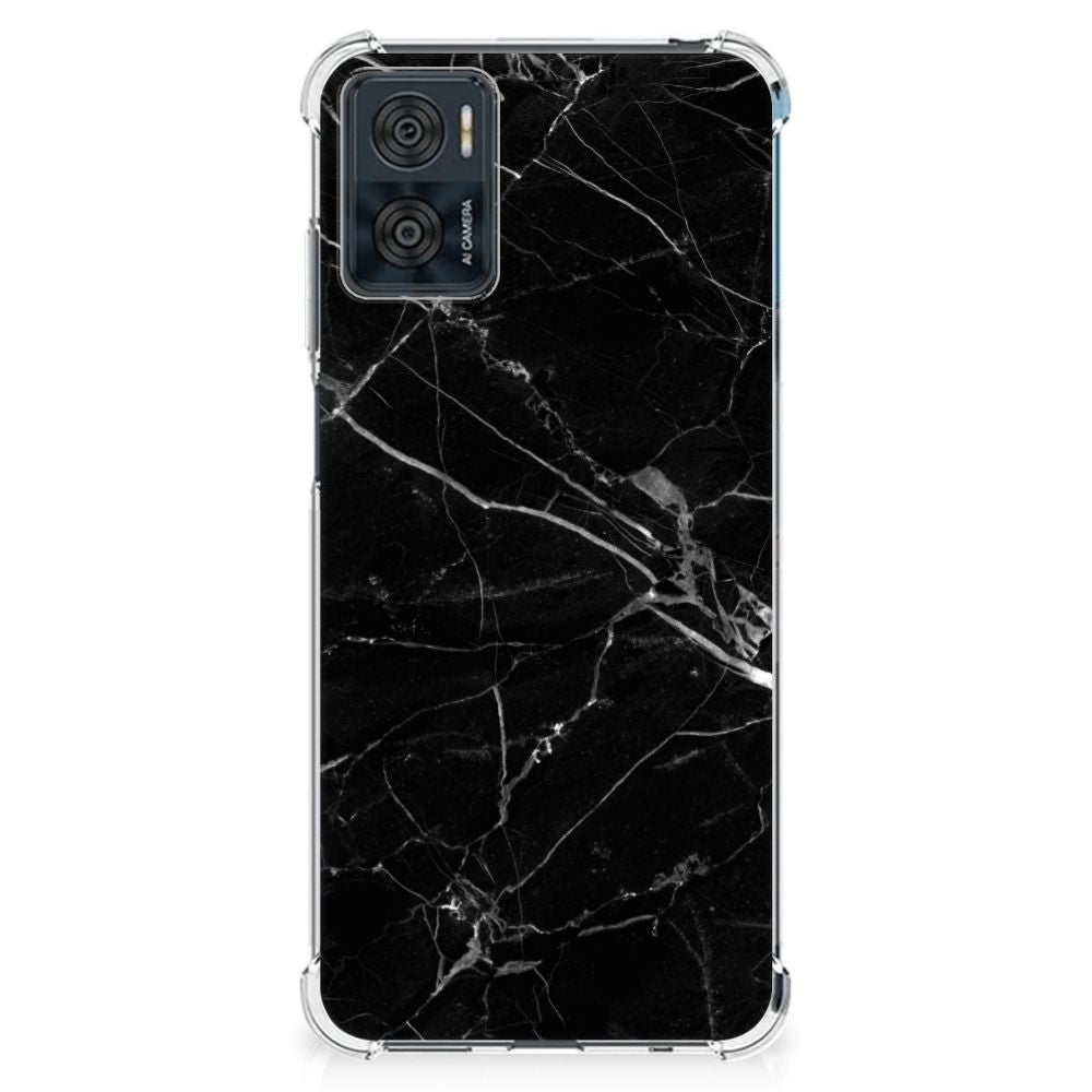 Motorola Moto E22 | E22i Anti-Shock Hoesje Marmer Zwart - Origineel Cadeau Vader B2C Telecom