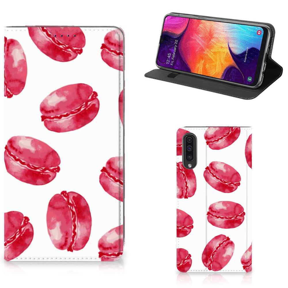 Samsung Galaxy A50 Flip Style Cover Pink Macarons
