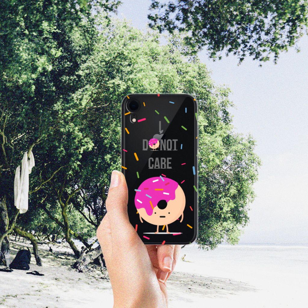 Apple iPhone Xr Siliconen Case Donut Roze