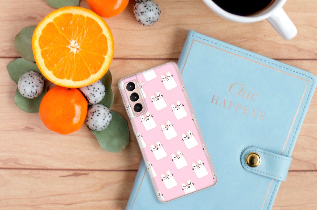 Samsung Galaxy S21 TPU Hoesje Sleeping Cats B2C Telecom