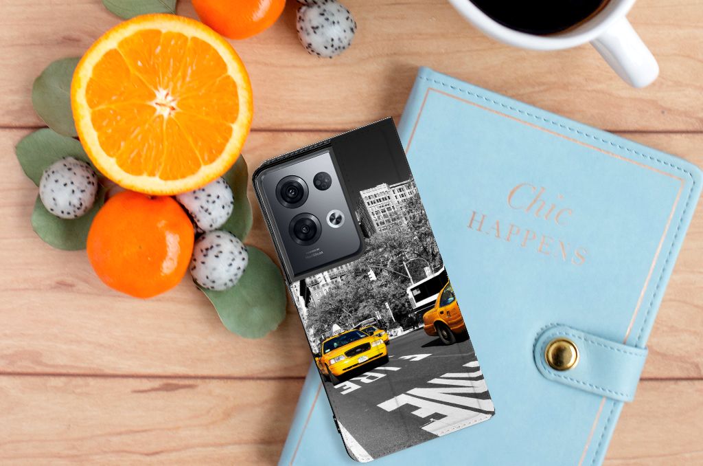 OPPO Reno8 Pro Book Cover New York Taxi - B2C Telecom