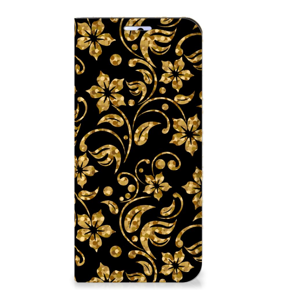 Motorola Moto G31 | G41 Smart Cover Gouden Bloemen - B2C Telecom